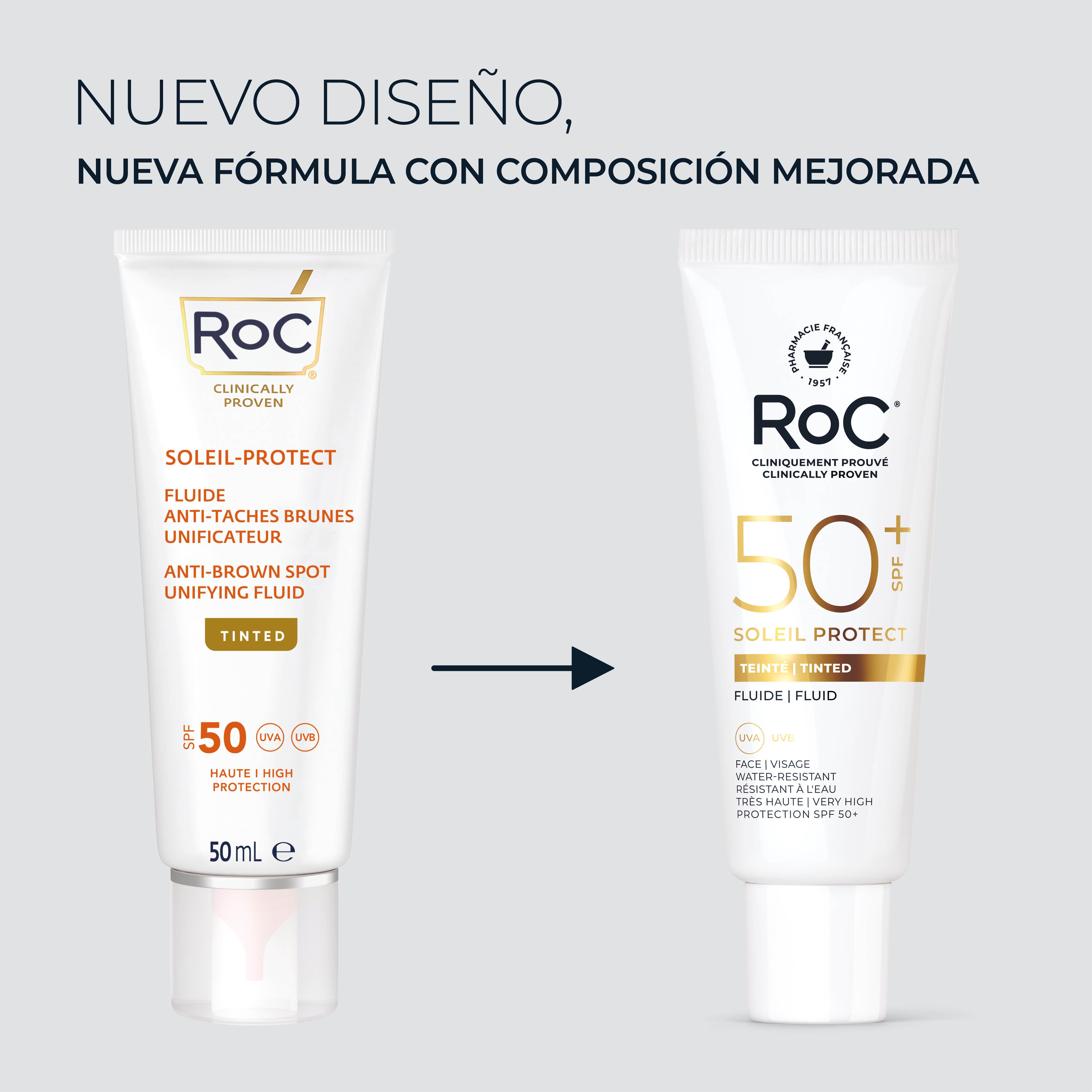 RoC® SOLEIL PROTECT FLUIDO HIDRATANTE CON COLOR SPF50+ 50ml