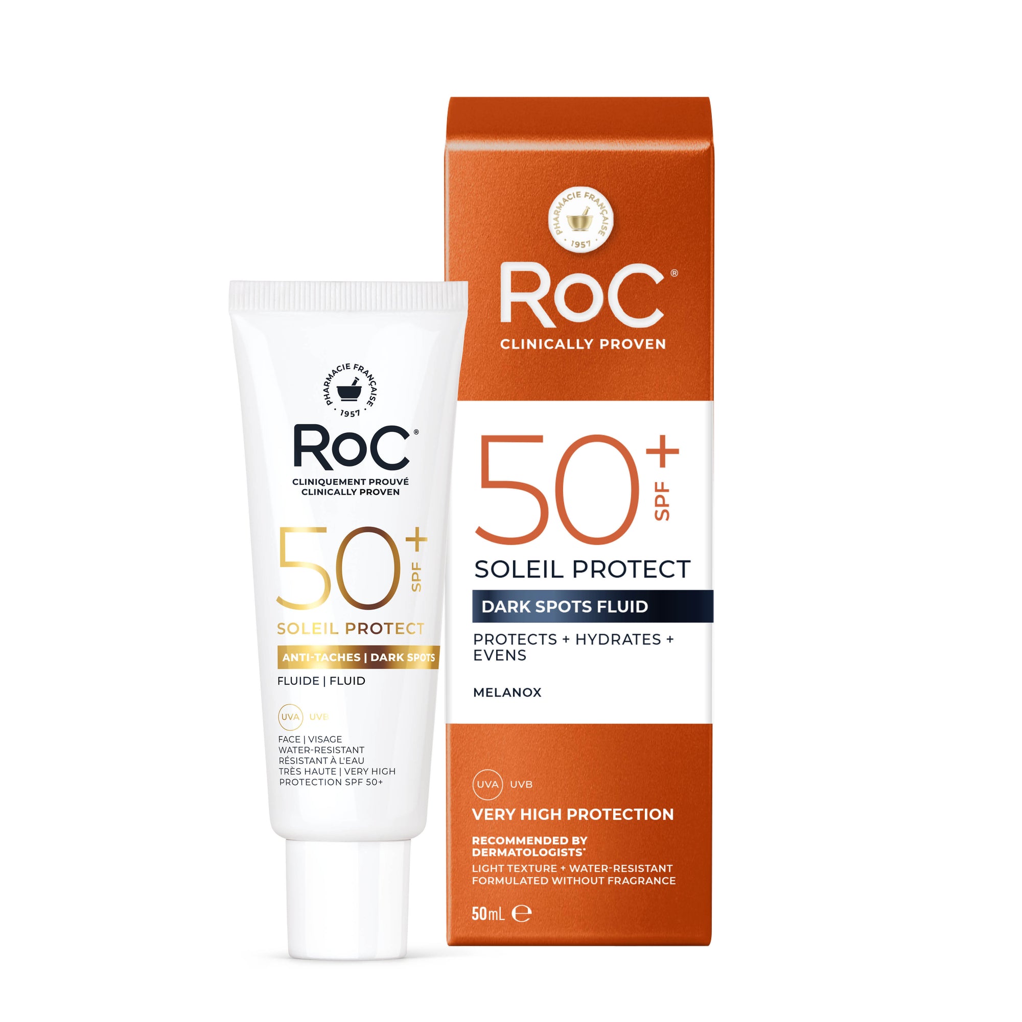 RoC® SOLEIL PROTECT FLUIDO ANTIMANCHAS SPF50+ 50ml